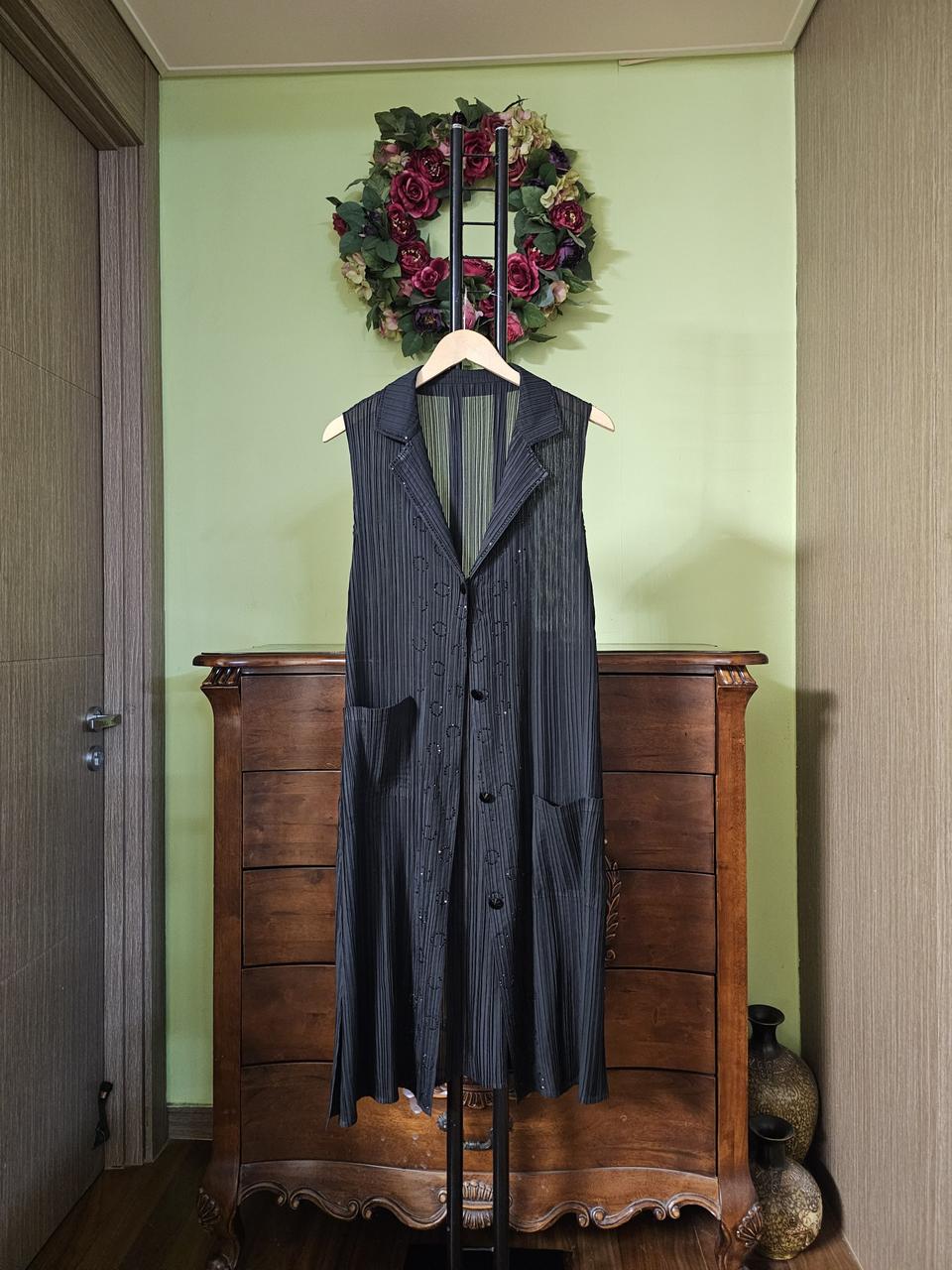 부르다문 주름 롱조끼