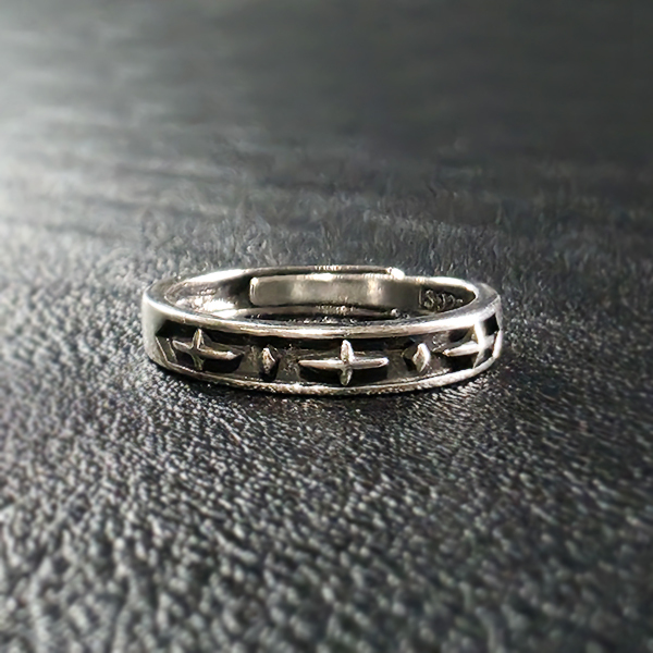 Akh 실버 남자 엔틱 빈티지 명품 고대 고딕 별 반지