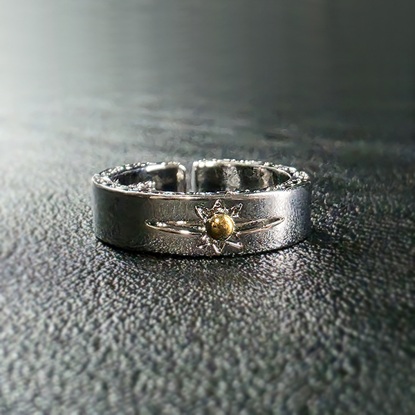 Ra 실버 남자 엔틱 빈티지 명품 고대 고딕 태양 반지