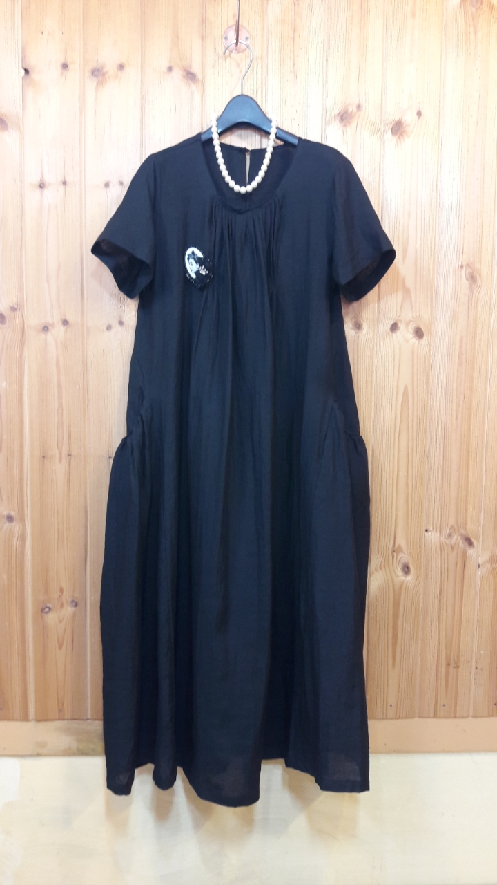 * 루즈핏 셔링 린넨 (마 ) 원피스 (새상품)