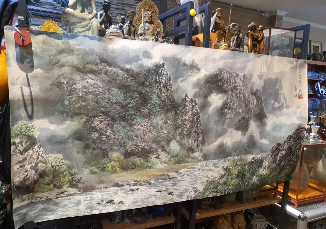 동양화 칠보산 계곡 풍경 그림
