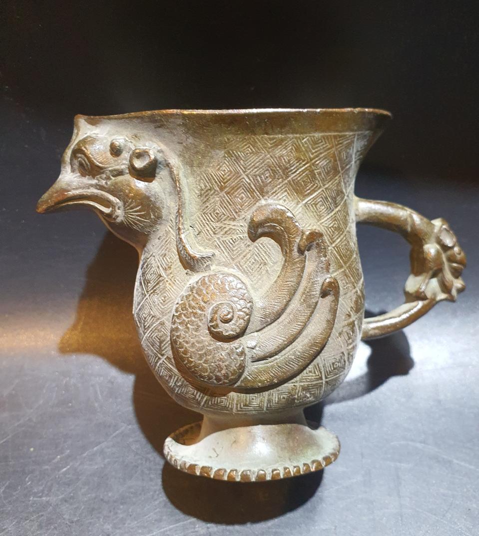 청동 봉황문 잔