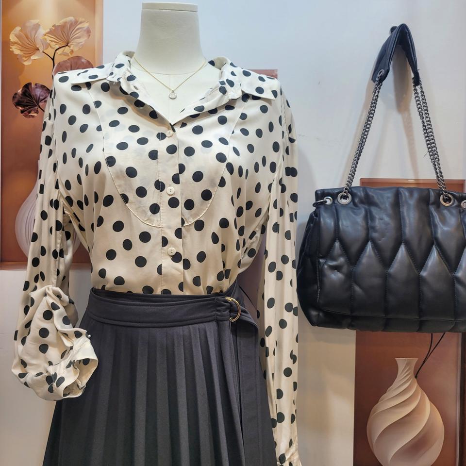 자라 zara 도트 블라우스