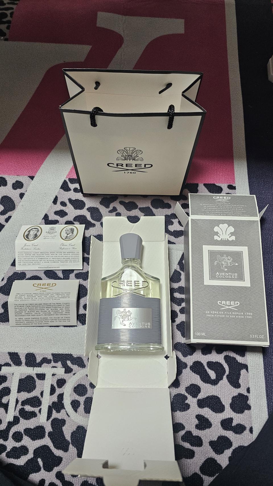 크리드 어벤투스 코롱 남성향수 100ml 쇼핑백 미개봉 새상품