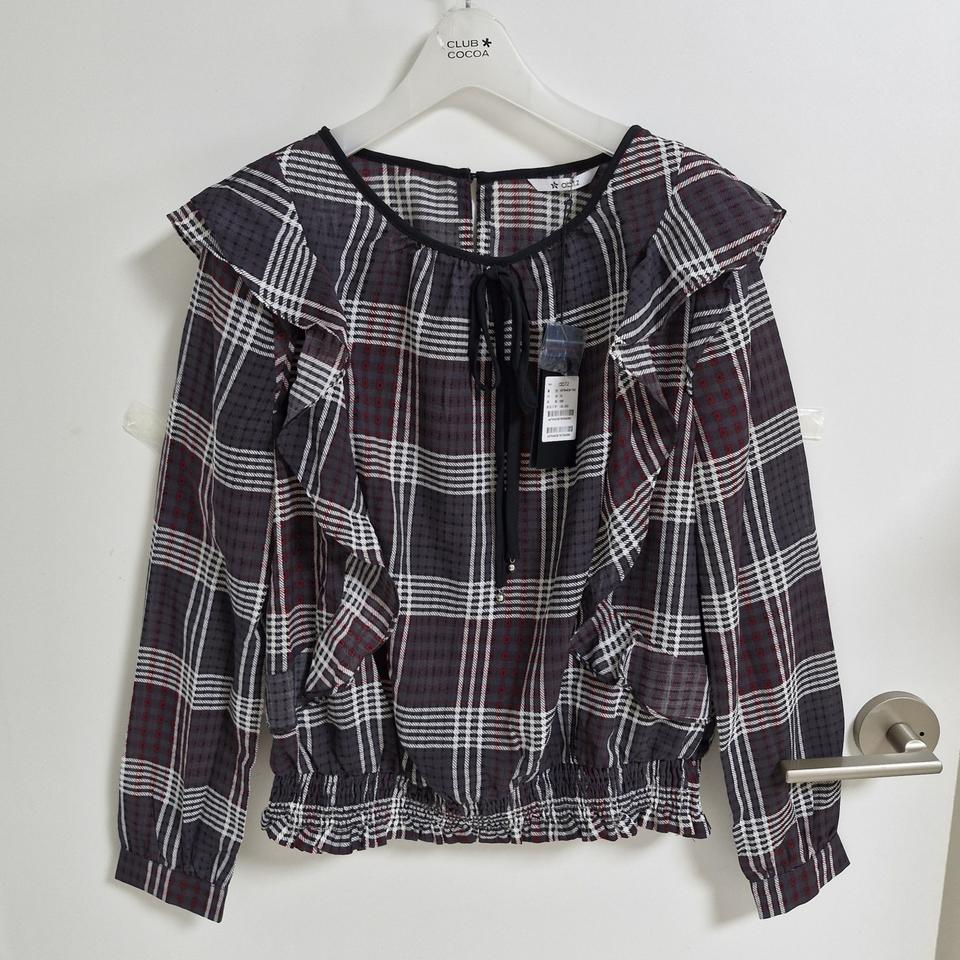 (새상품55 66)abfz 러플 스모그 밴드 블라우스