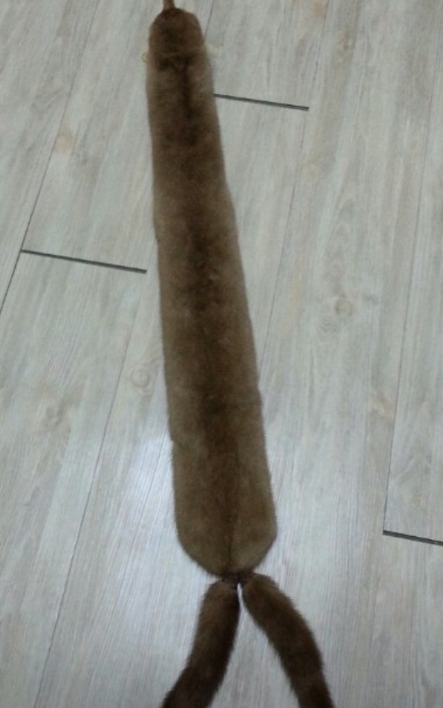 알라스카 수입 명품 진도모피(정품)천연 밍크털 목도리 머플러 스카프