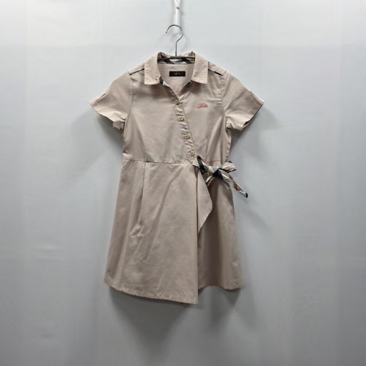 0813 닥스 키즈 원피스 120(7Y) 체크리본 반팔 원피스