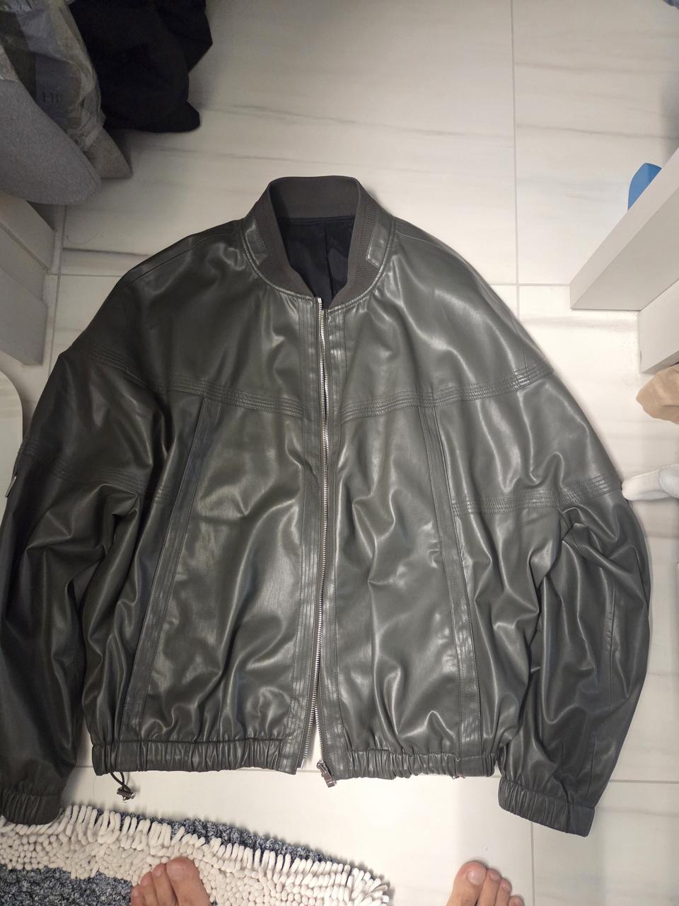 시스템옴므 정품 레더 오버핏 자켓 105사이즈