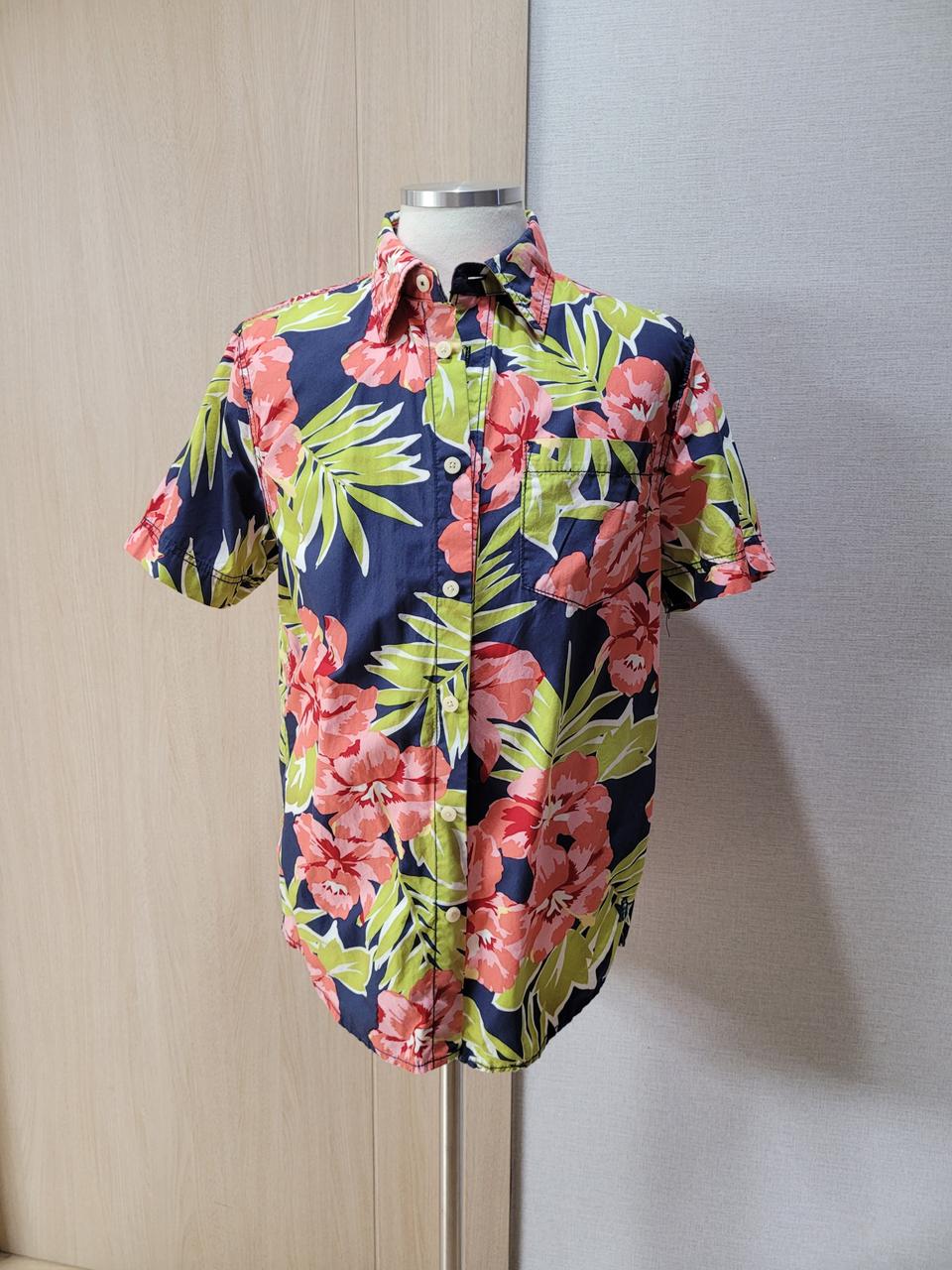 후아유 WHO.A.U 남자 트로피컬 반팔 셔츠 105 네이비