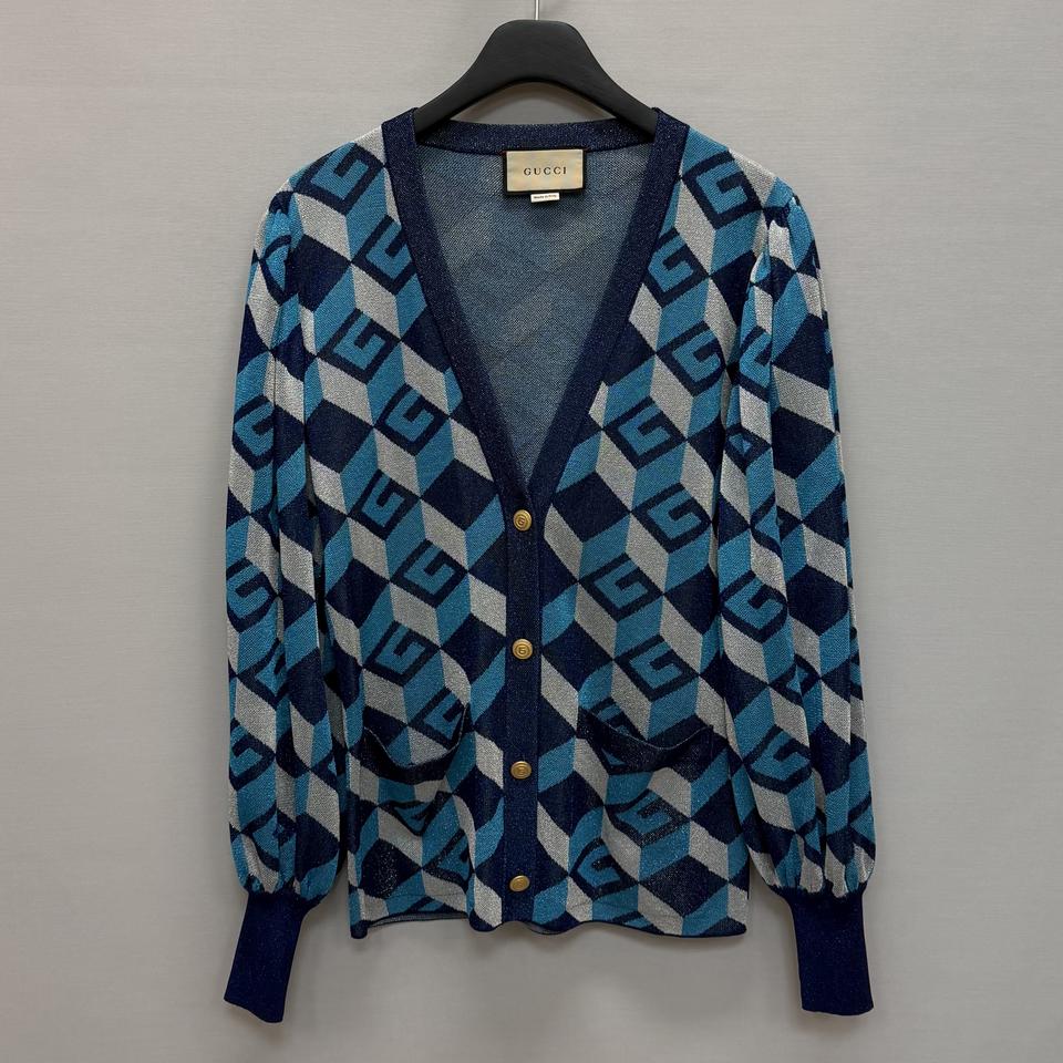 구찌 GG LAME 자카드 브이넥 가디건 ( 55 66 ) 