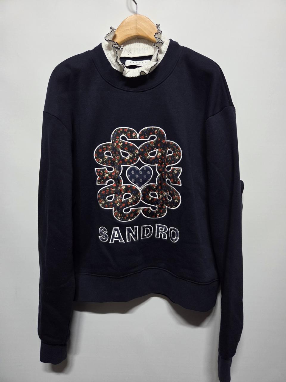 (66) 산드로 플라워자수 레이스 맨투맨