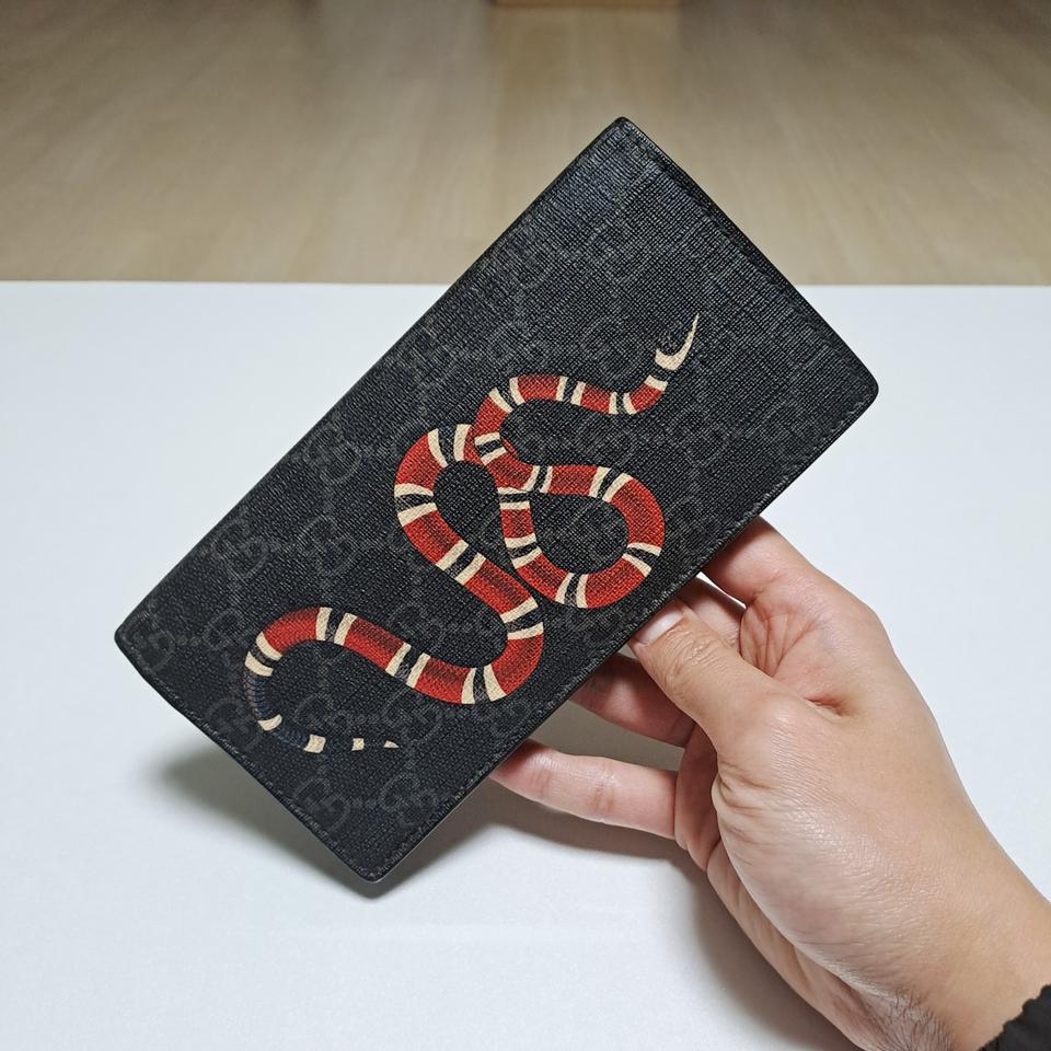 [100%/정품] 구찌 스네이크 수프림 장지갑 블랙, 구찌지갑,구찌장지갑