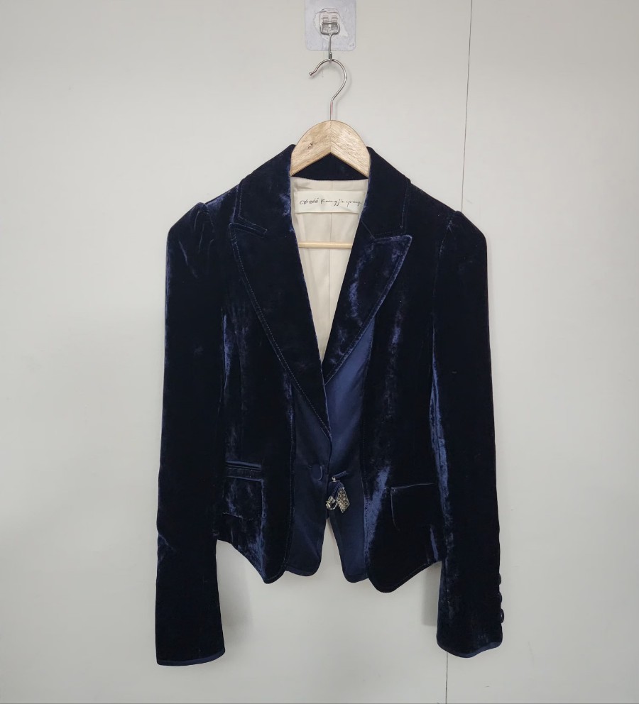 [오브제] 90 55 여 벨벳자켓