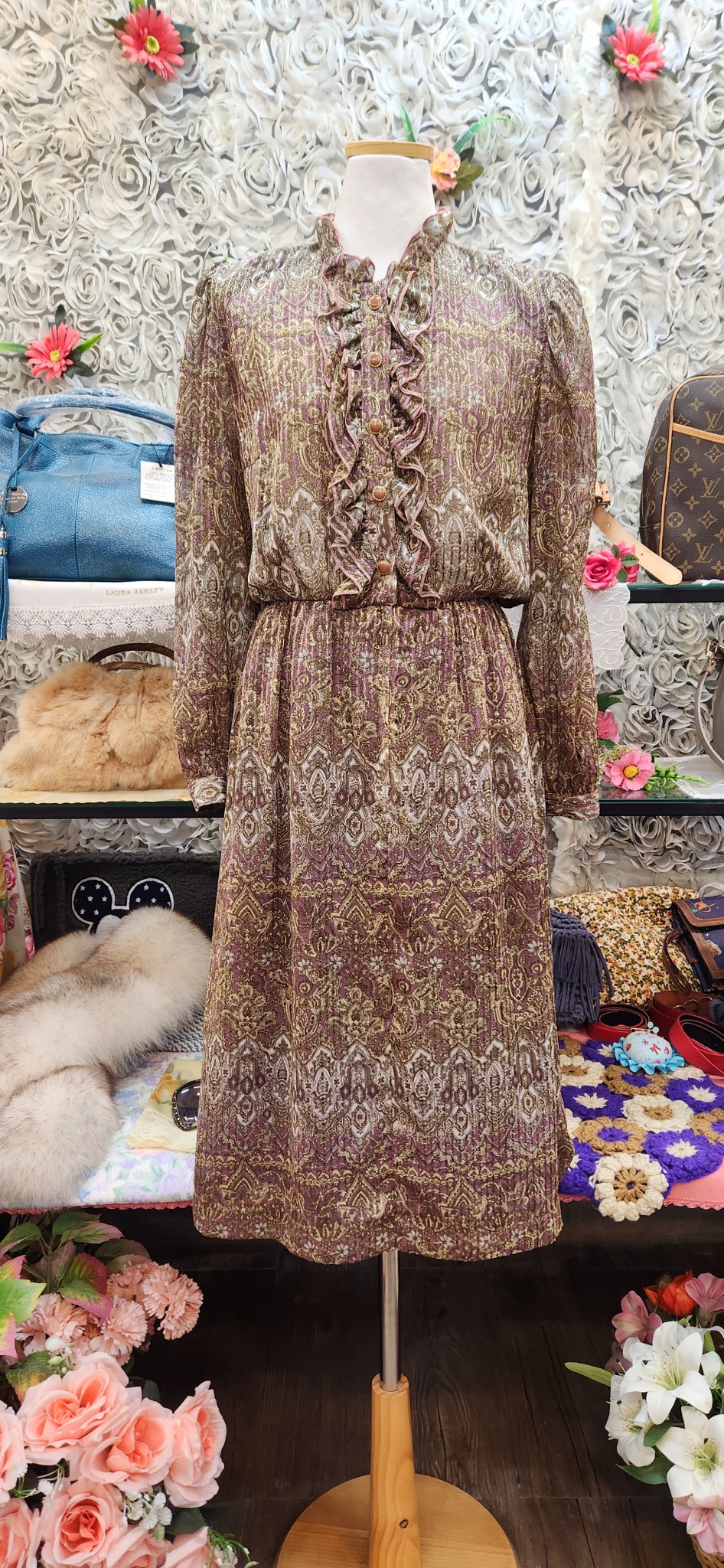 ST.SHARAY 고급 실크 쉬폰 롱원피스 (66 77)