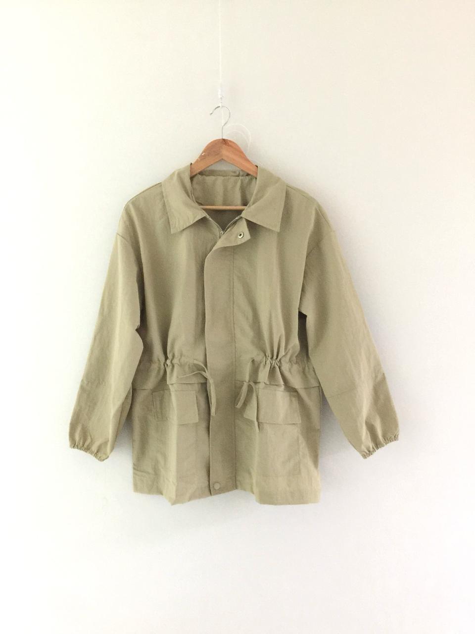 (새) 베이지 하프 야상 바람막이 점퍼 자켓