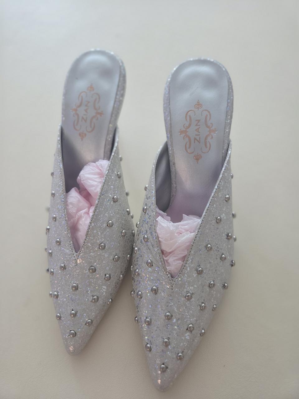 양가죽  스틸레토 뮬