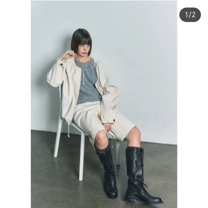 MY 하이퀄 레더 투웨이 박시핏 오버핏 점퍼 버뮤다팬츠 반바지 셋업SET