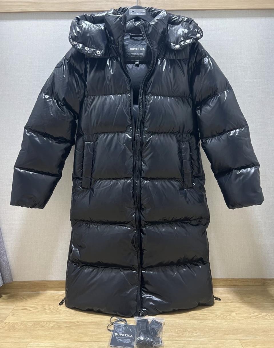 새상품급 몽클 듀베티카 롱패딩 블랙패딩38 여성패딩