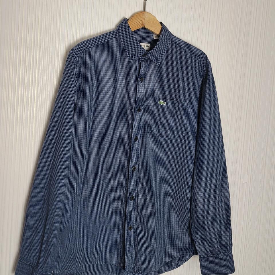 95-100 라코스테 가먼트 체크 남방 네이비블랙
