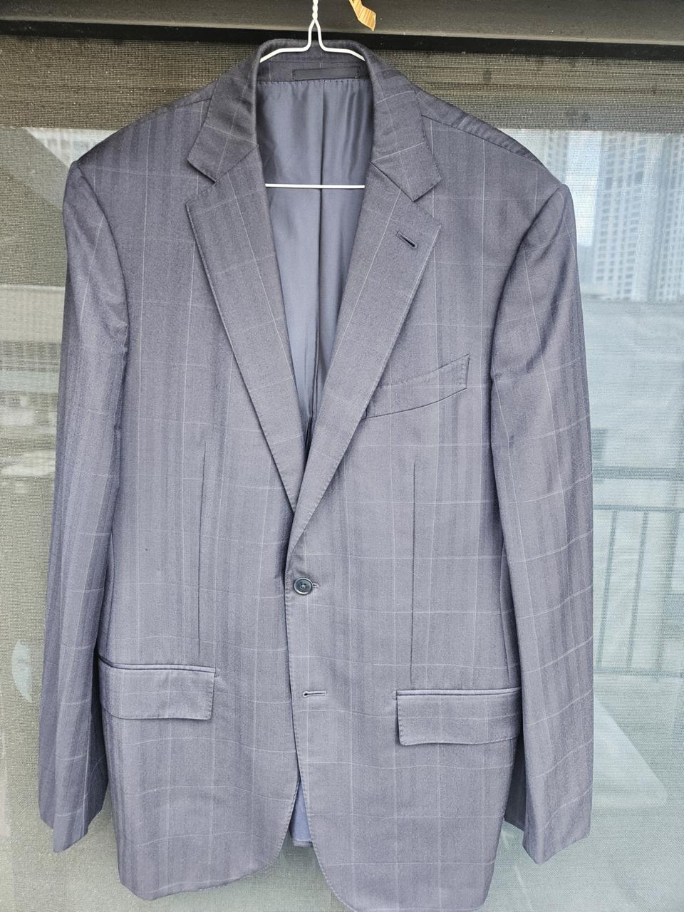 100~슬림105 에르메네질도 제냐 정품 트로페오 체크 수트 자켓