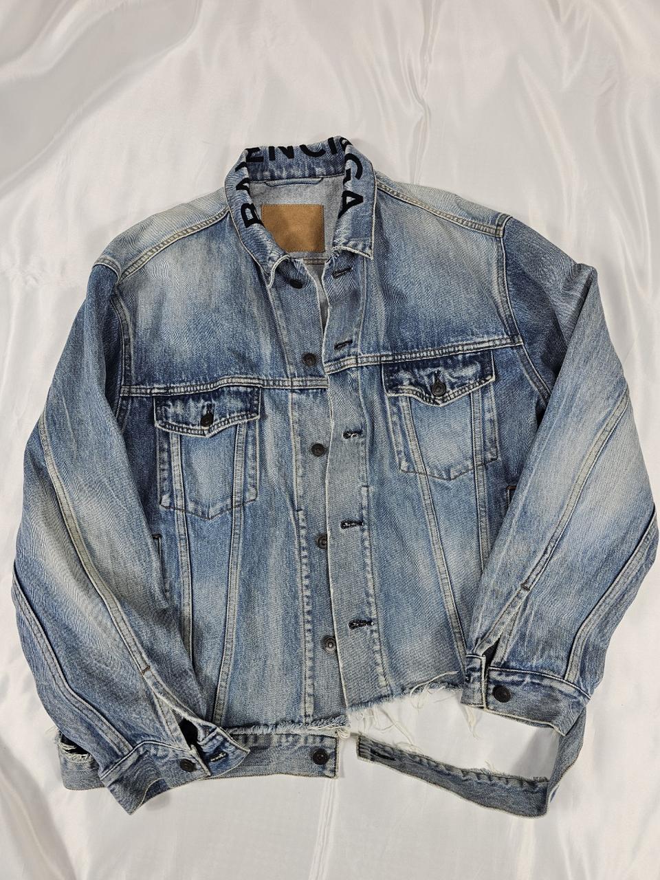 발렌시아가넥로고데님자켓