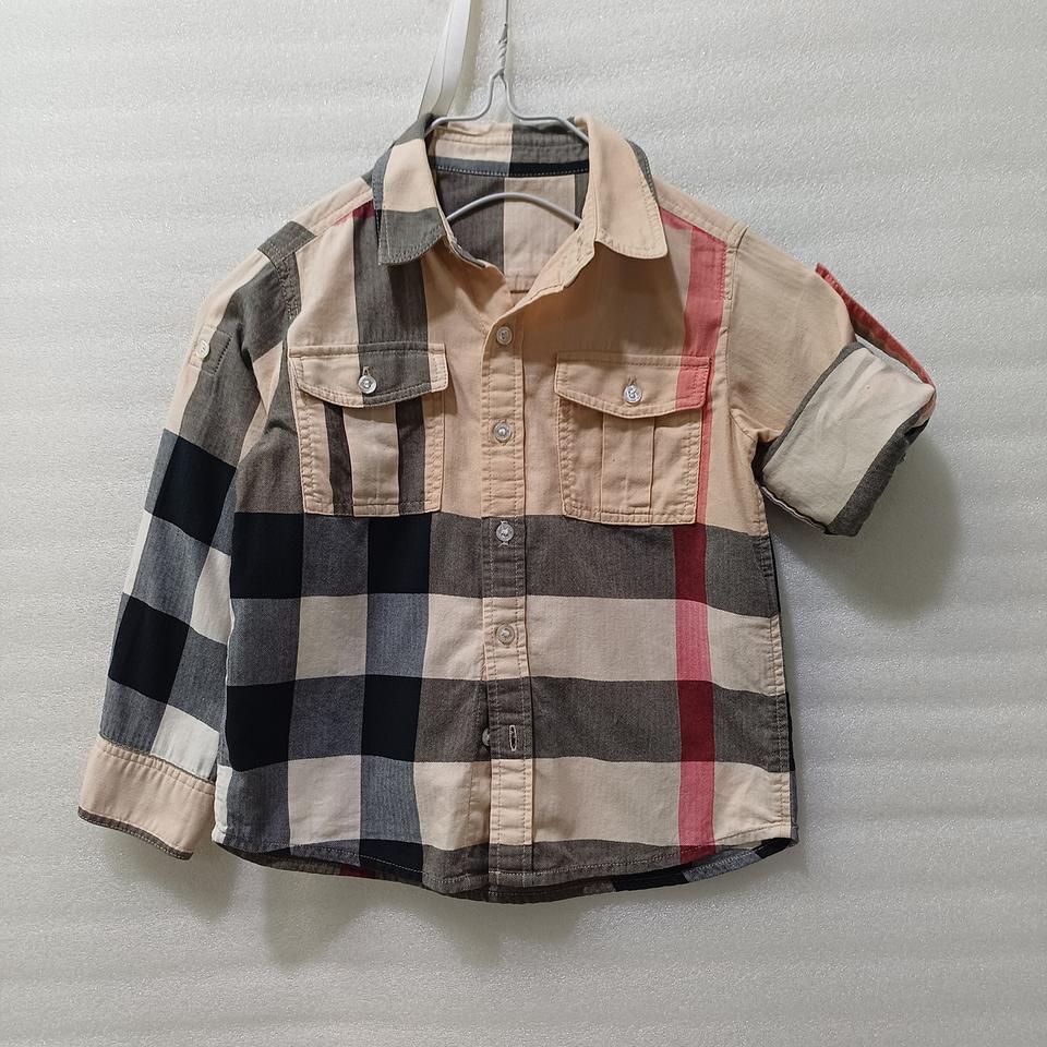국내정품 버버리 키즈 체크 롤업 남방 남아 아동 3y 베이지 사랑봉봉