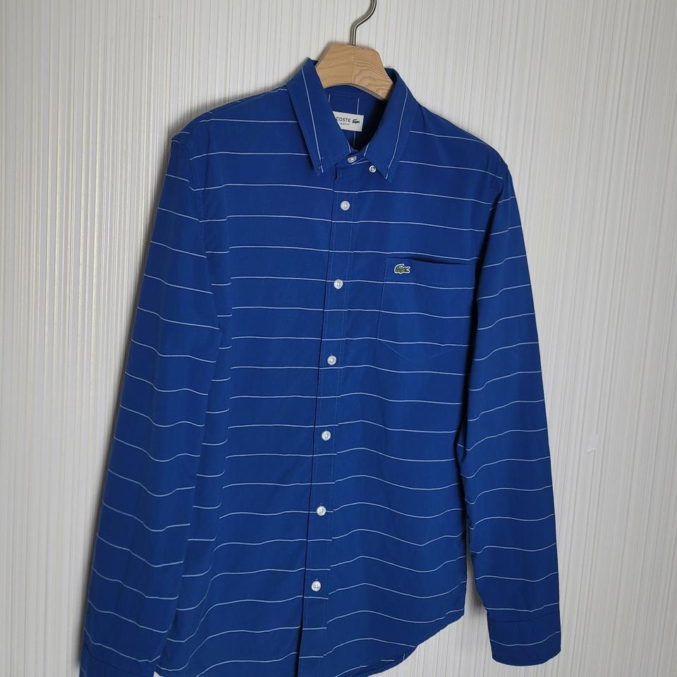 95_라코스테 셔츠 로얄블루 스트라이프 슬림핏