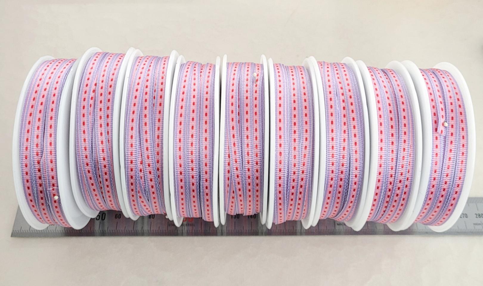 점선리본 연보라핑크 6미리 50마 9개 일괄