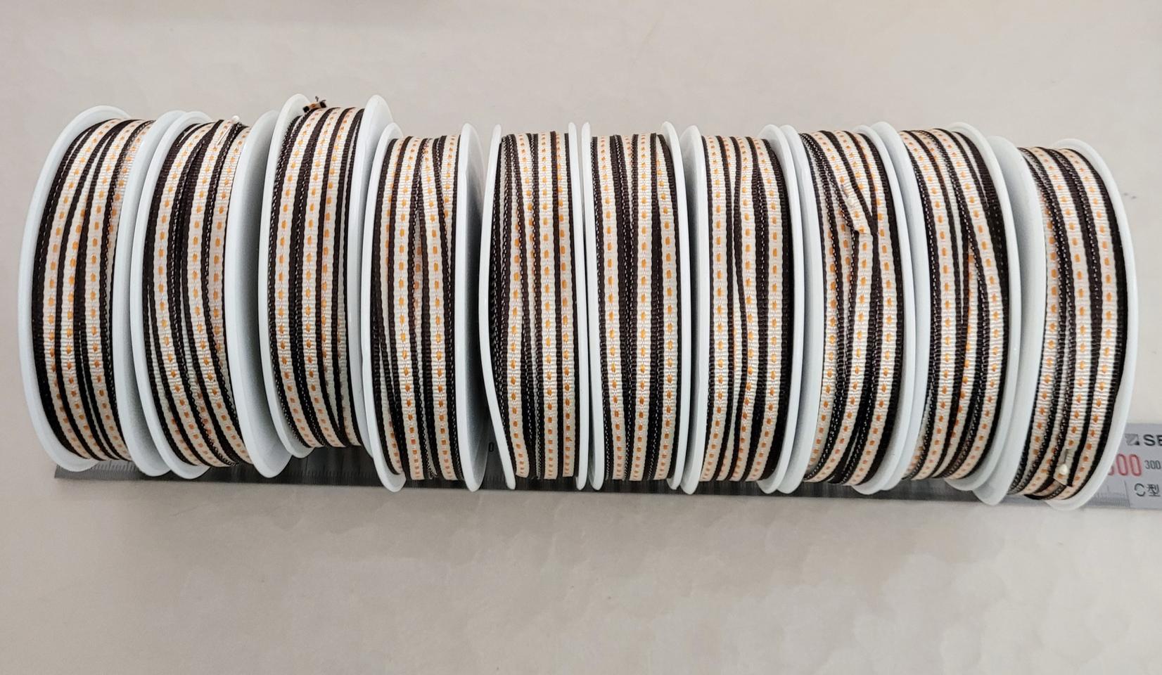 점선리본 브라운오렌지 6미리 50마 10개 일괄