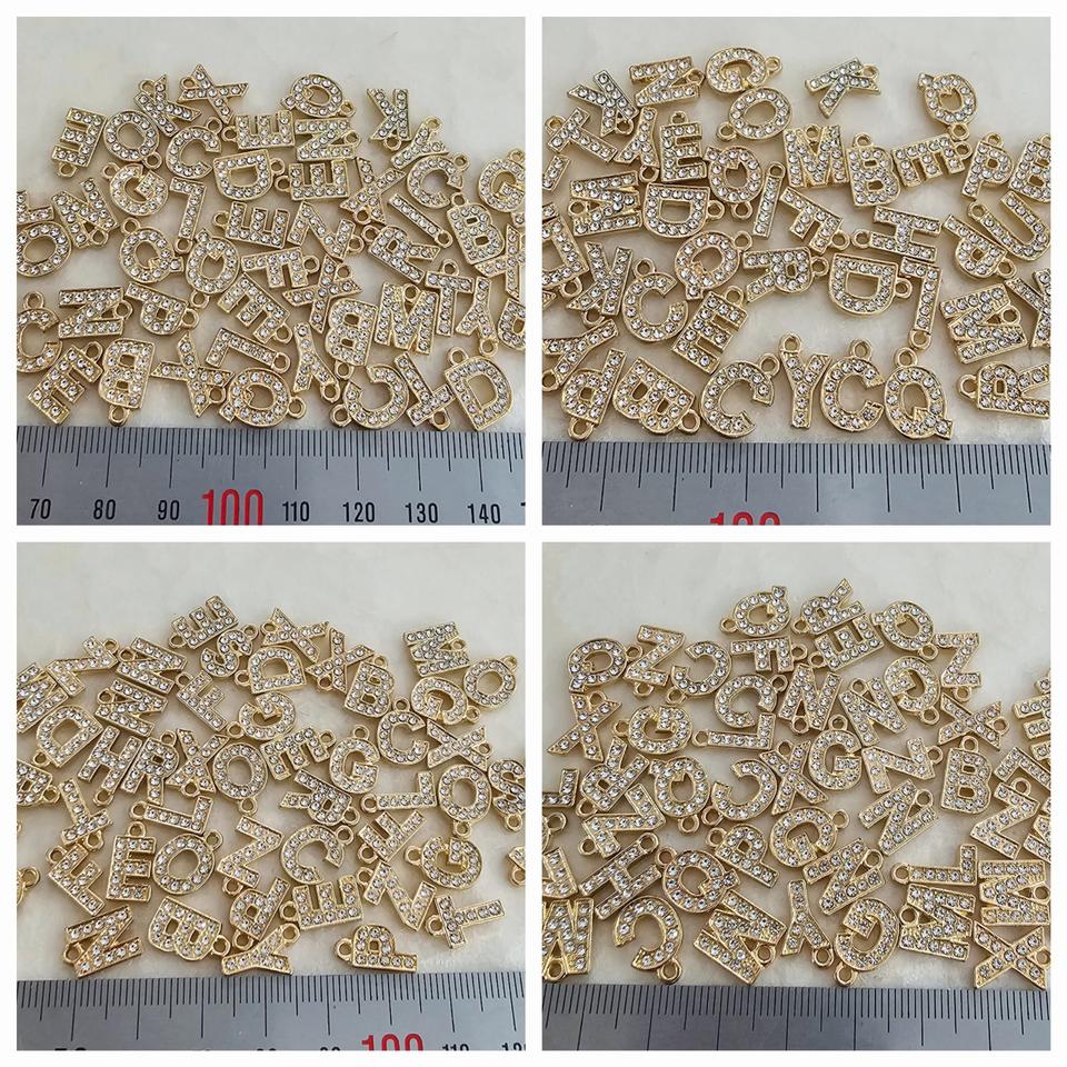 금속 펜던트 골드큐빅 이니셜 22종 50개 일괄