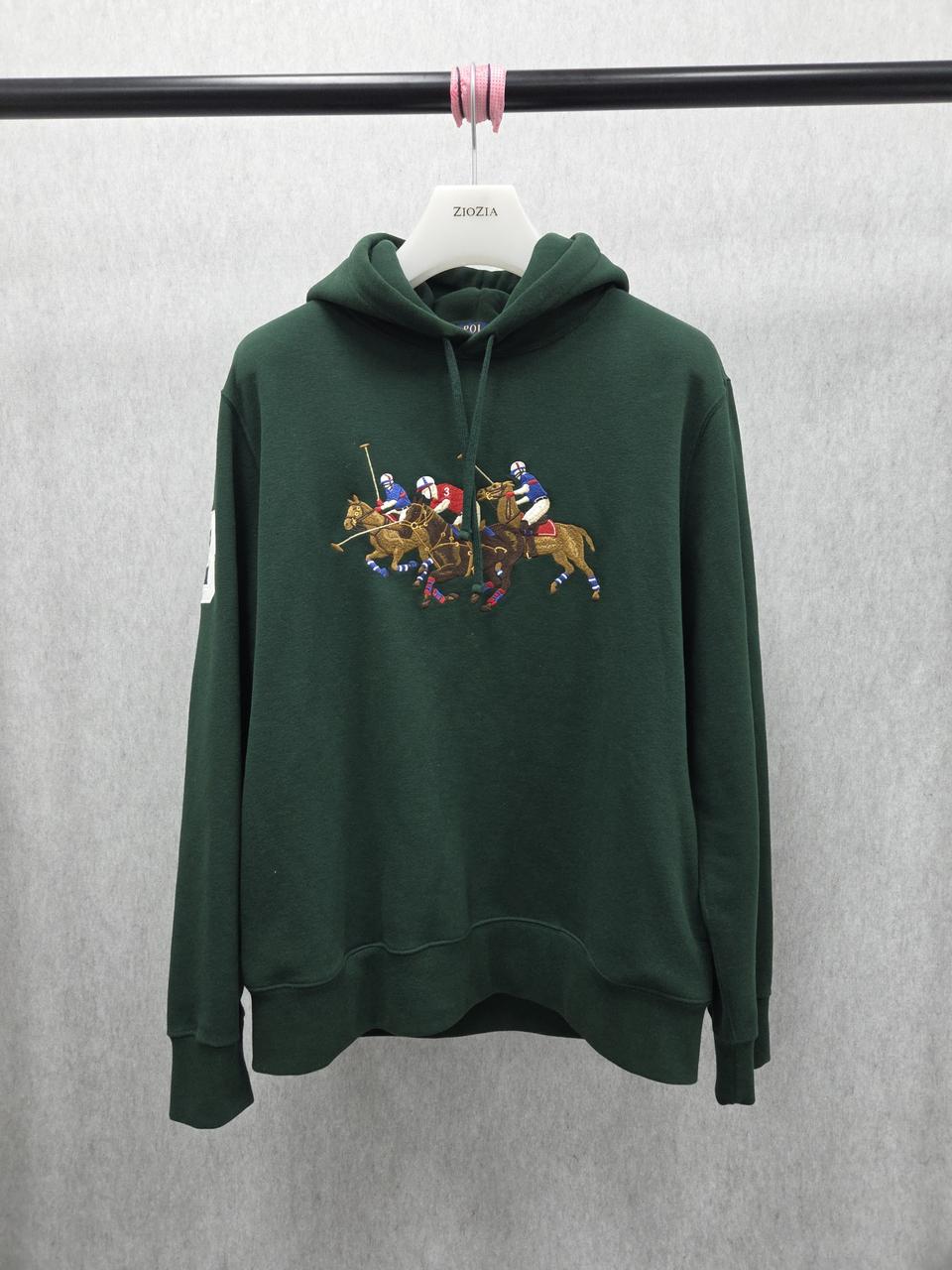 남성 L 폴로 트리플 홀스 기모 후드티