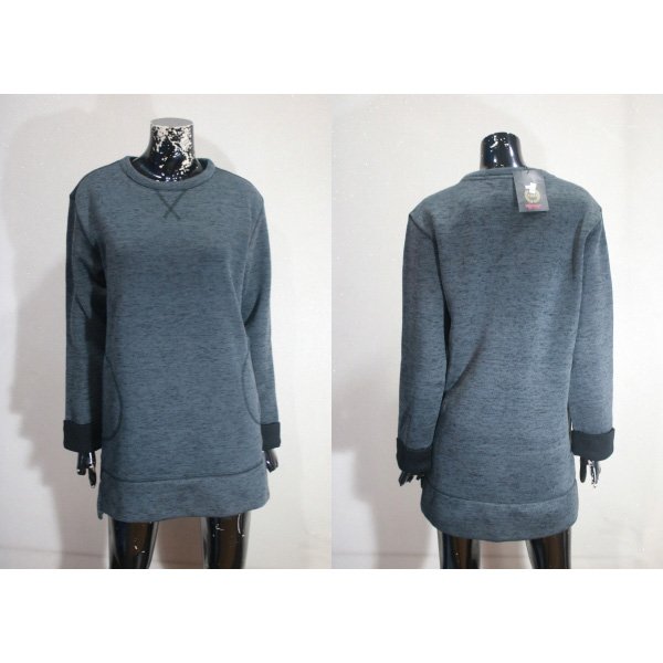 (66반) [새상품] 도네이 회색 기모 여성 롱티 (M 90 66반 넉넉한 핏)