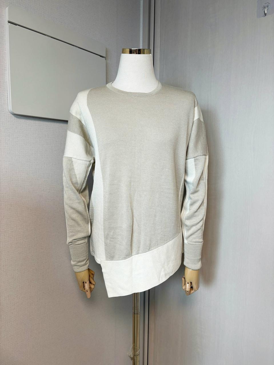 헬무트랭 언발란스 배색니트