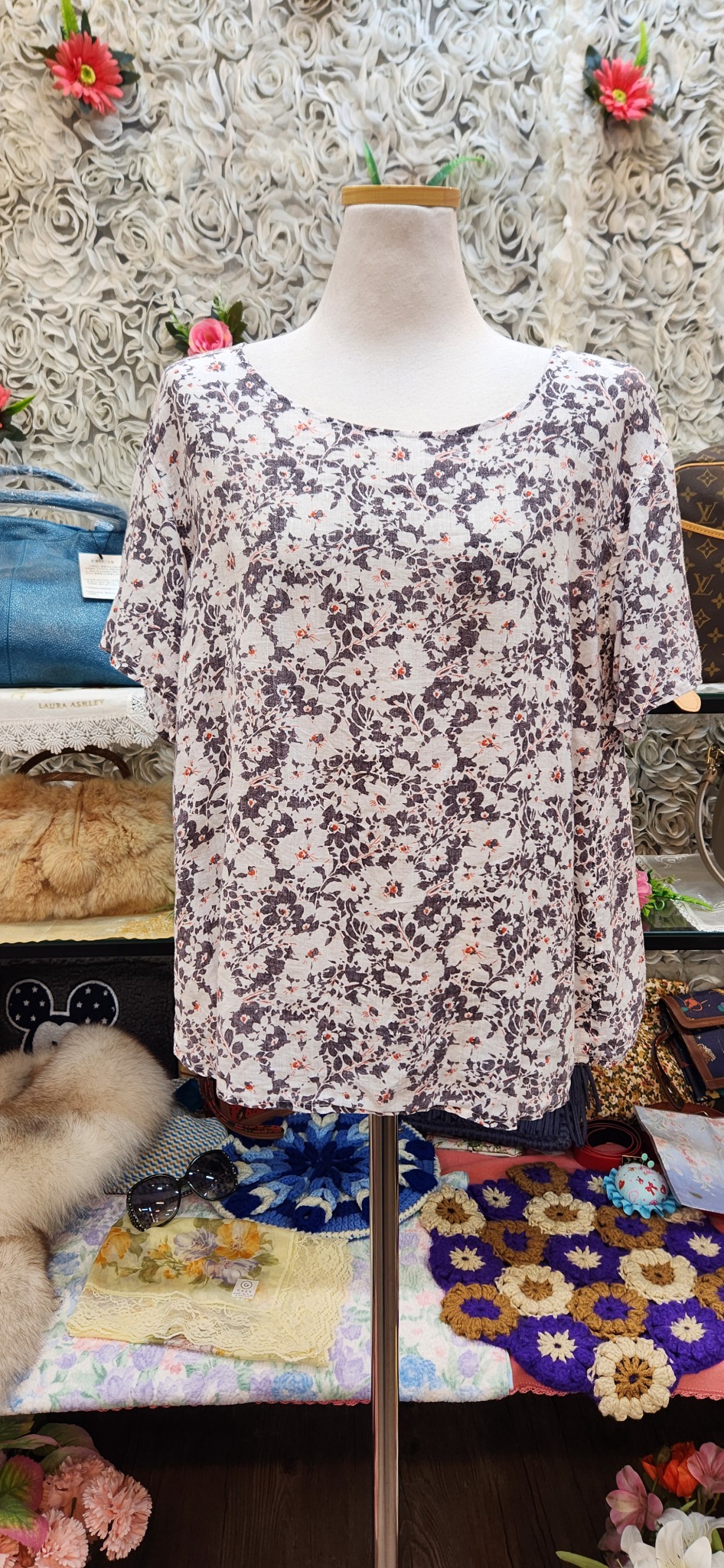 LIBERTY + 유니클로 마 100% 블라우스 (66 77)