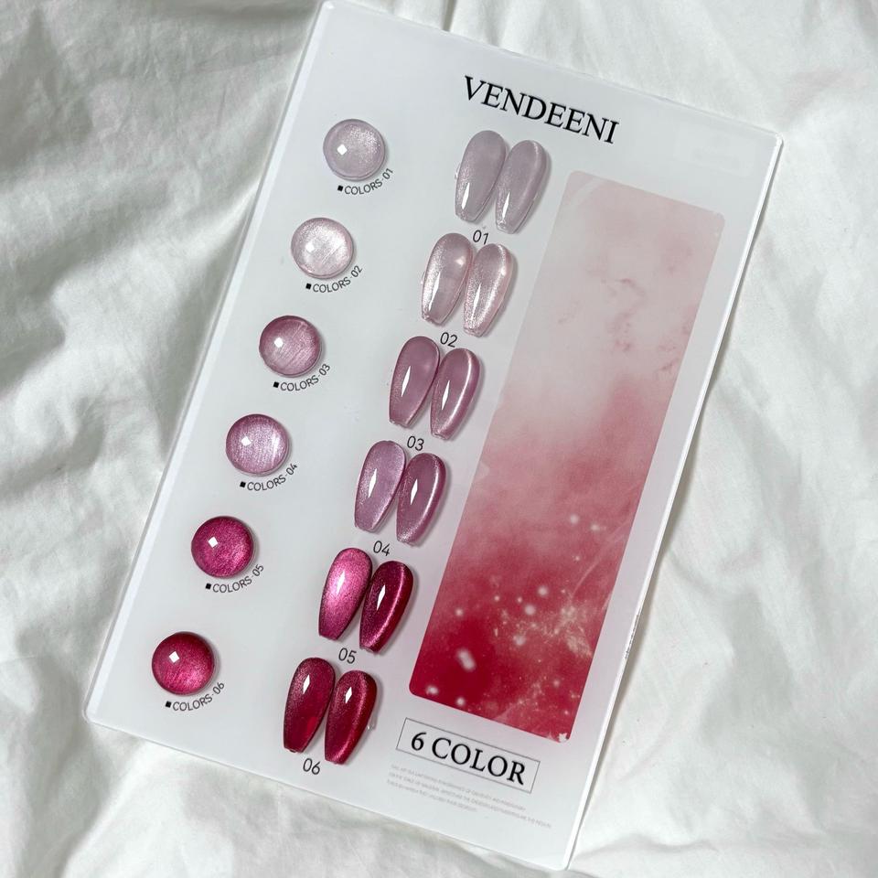 6종세트_ 레드로즈 자석젤네일 6종+컬러차트판