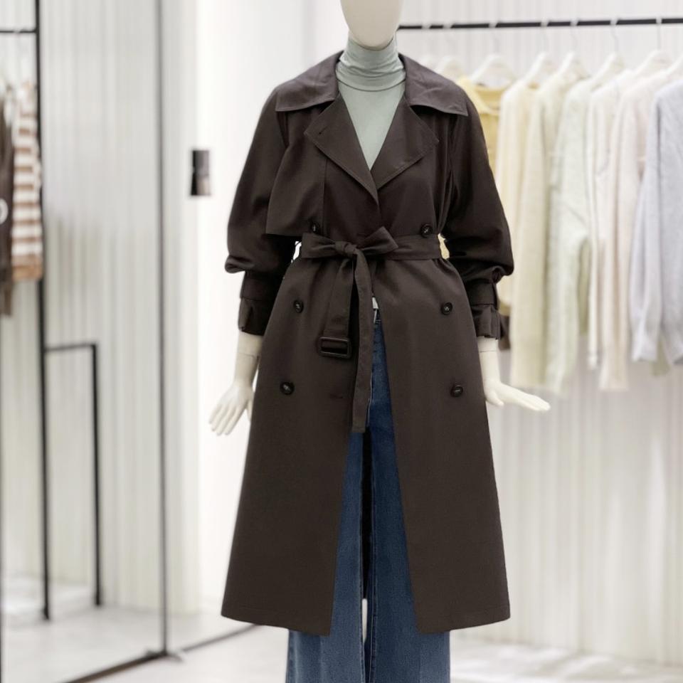 23FW CC COLLECT 플랩 포인트 더블버튼 트렌치코트