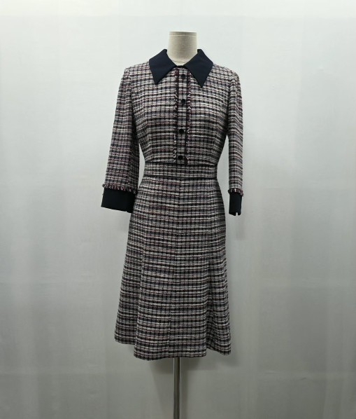 1177 잇미샤 [it michaa]트위드 가라 원피스 클래식 체크 하객