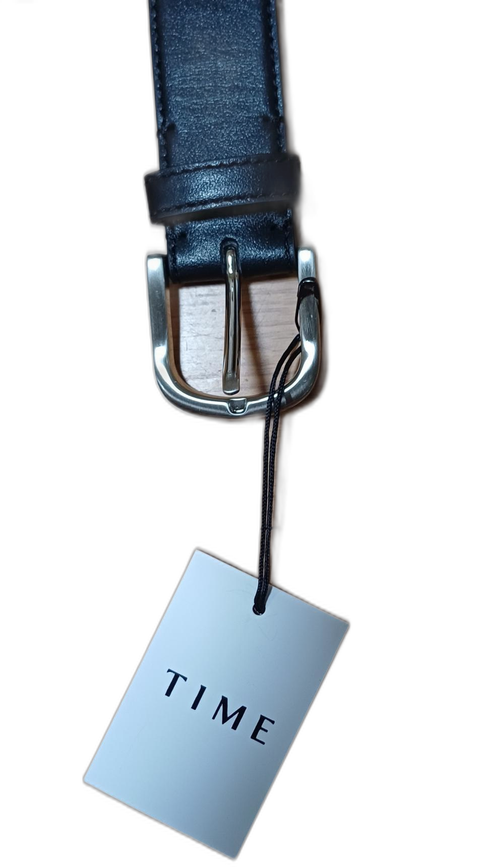 새상품 타임(TIME) 정품 천연가죽 슬림 벨트 (블랙)