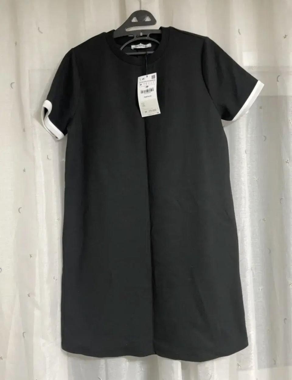 ZARA 자라 면 골지 반팔 원피스 M