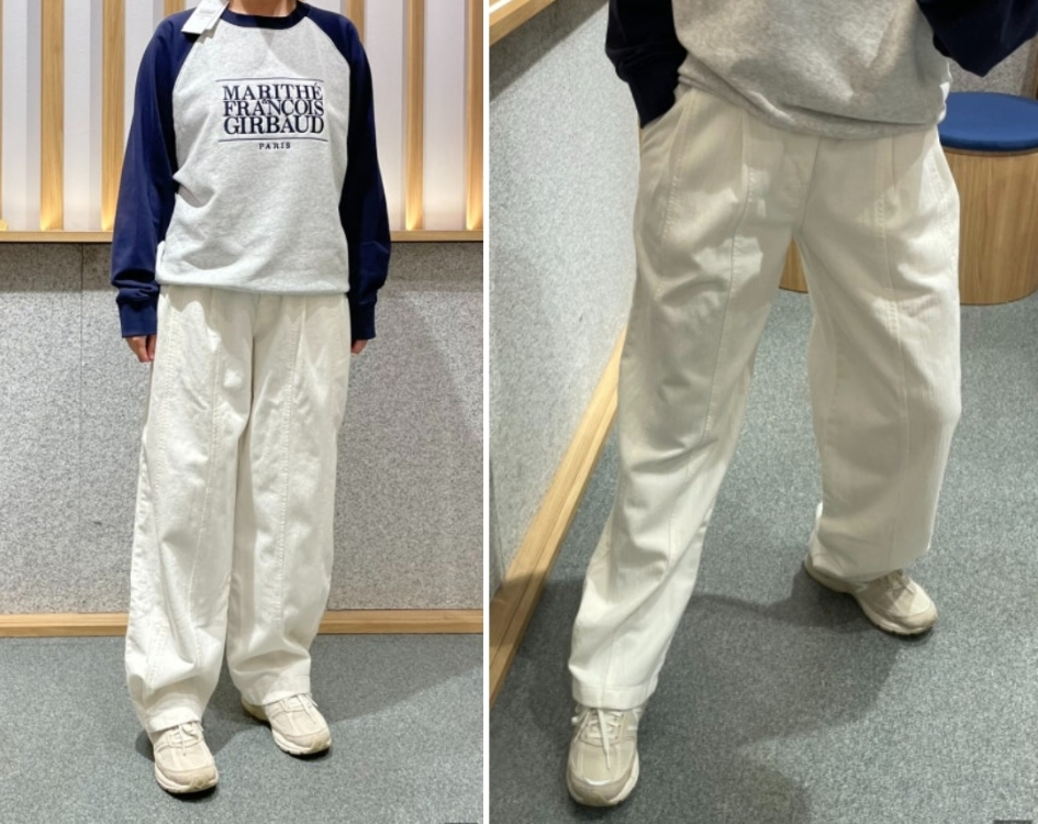 마리떼 프랑소와 저버 와이드 핀턱 데님팬츠