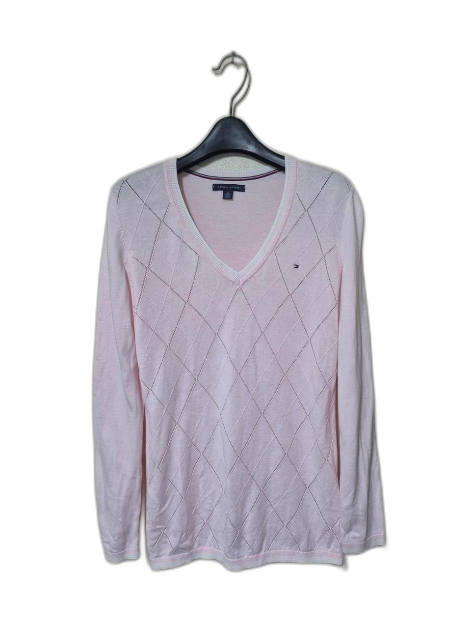 타미힐피거 브이넥 코튼니트