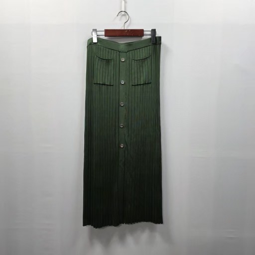 1179 산드로 플리츠 골지 니트 그린 롱 스커트 3