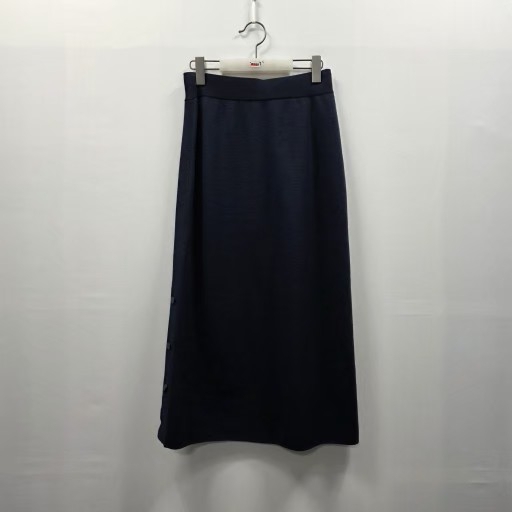 1180 시스템 한섬 네이비 니트 롱 스커트 버튼 디테일