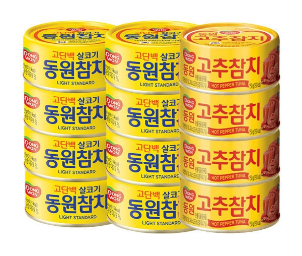 동원참치 150g 12개 고단백 살코기 8개 + 고추참치 4개