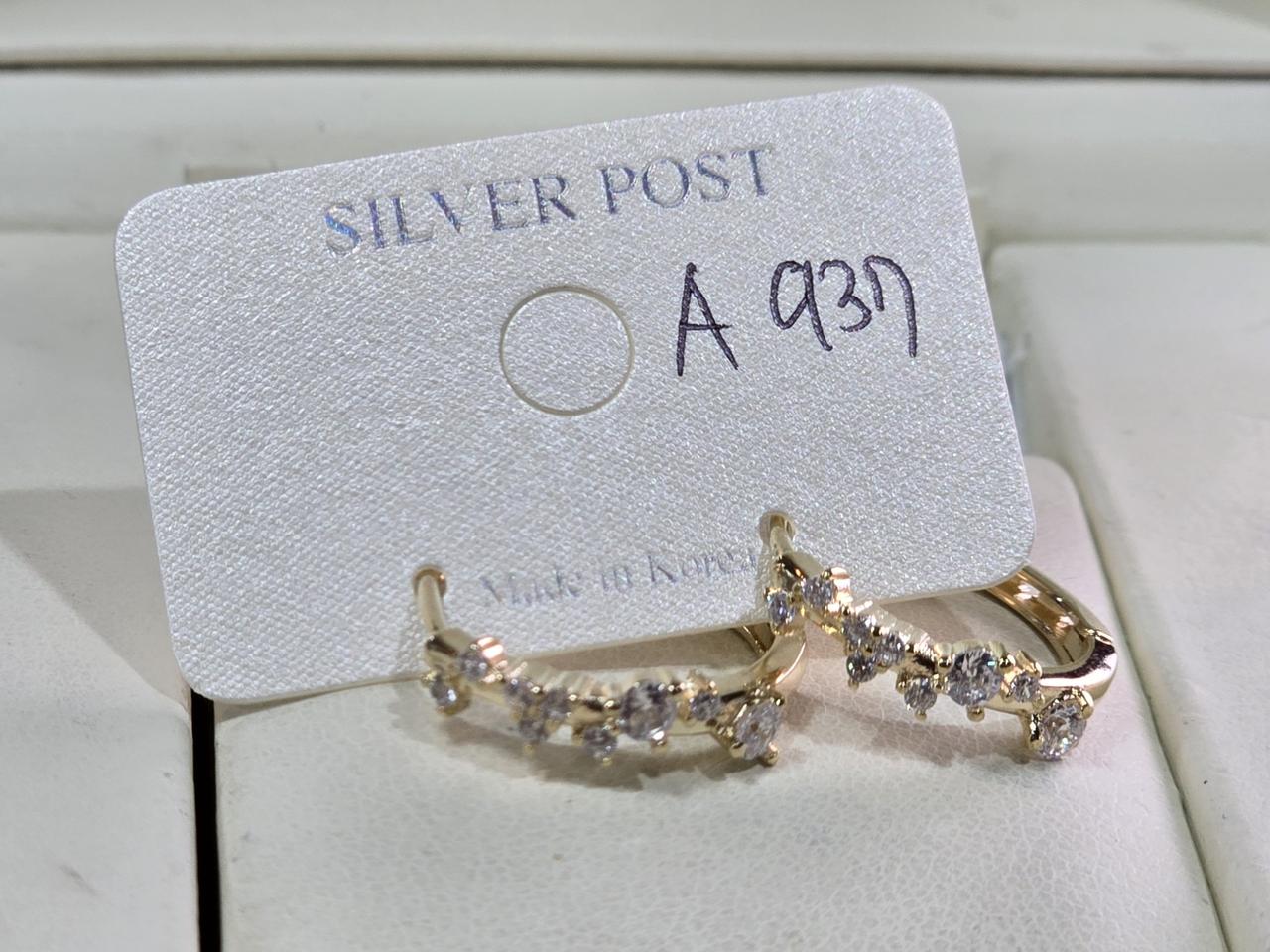 큐빅셋팅 원터치 귀걸이