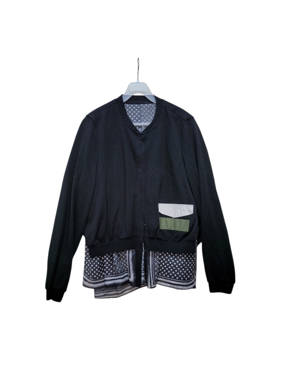 일본 고급제품 블랙 면니트 가디건