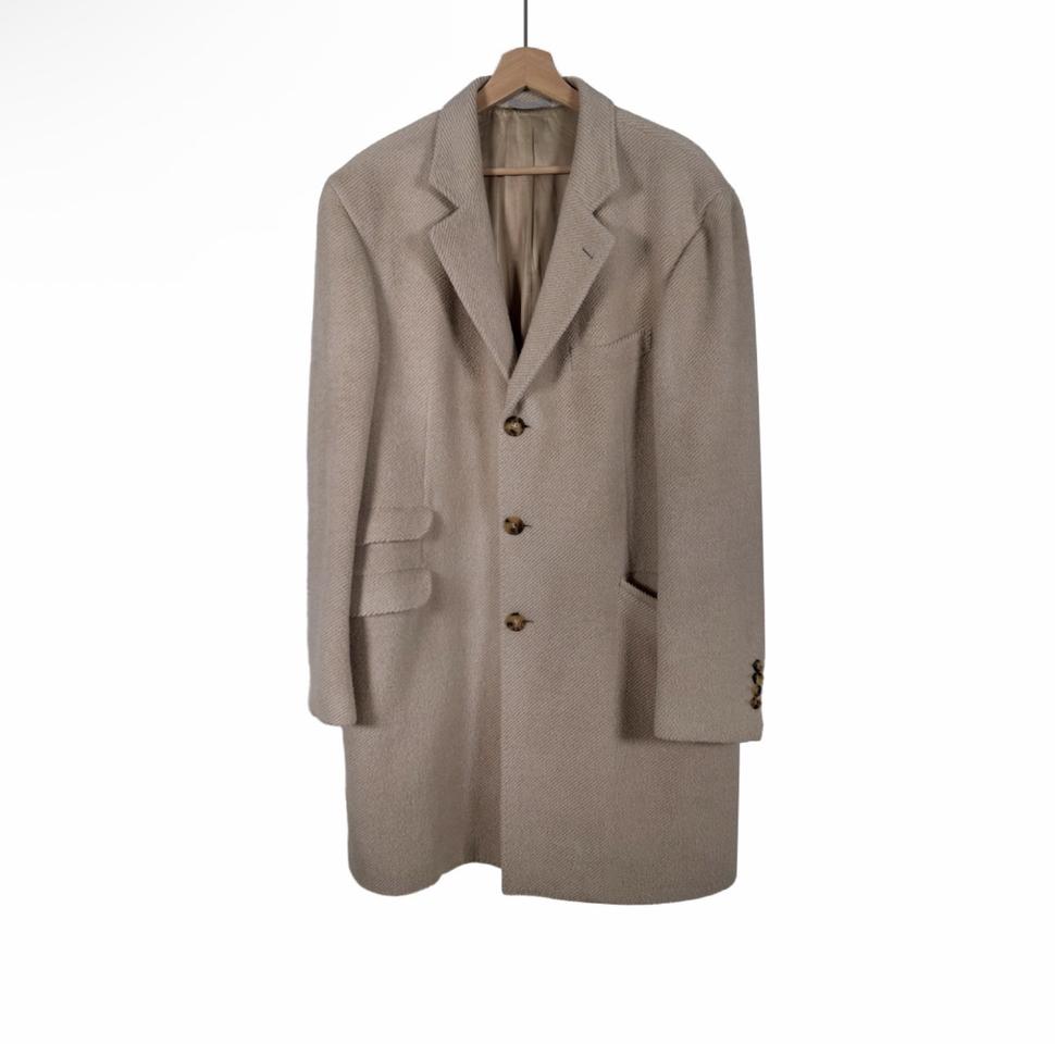 [54] 브루넬로 쿠치넬리 남성 알파카 울 싱글 코트 아이보리