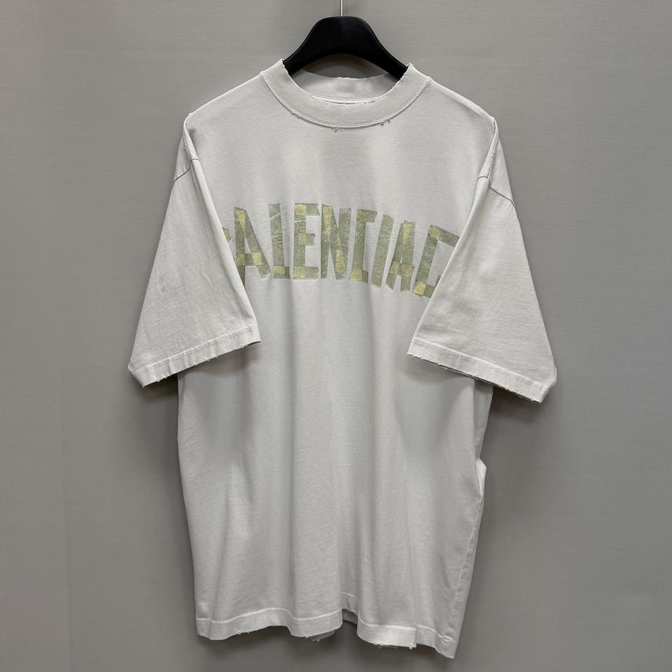발렌시아가 테이핑 로고 빈티지 반팔티 ( 110 ) 