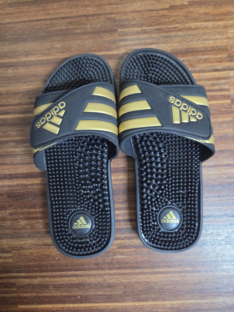 아디다스 아디사지 지압 골드 벨크로 슬리퍼 265