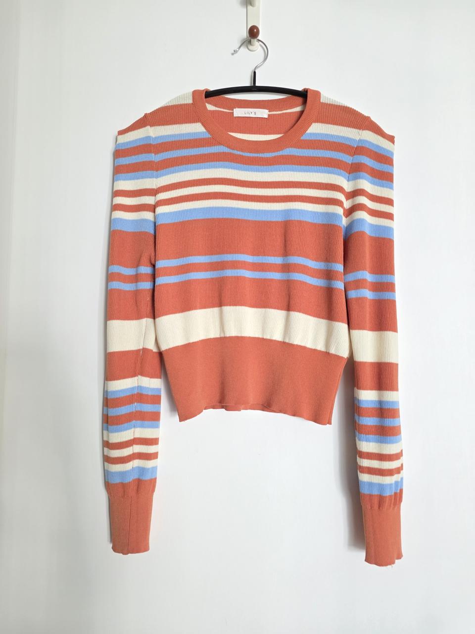 LILY'S 스트라이프 반크롭니트 프리사이즈